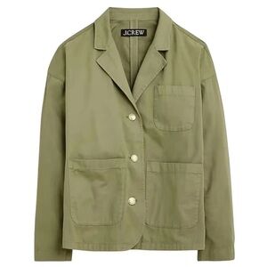 J. Crew Olive Green Cotton Blazer Jacket With Gold Buttons